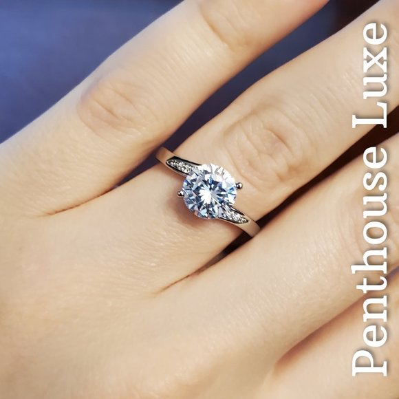 ALMOST GONE! 🔥 CLEARANCE! White Sapphire Bypass Swirl Ring - Picture 6 of 8